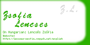 zsofia lencses business card