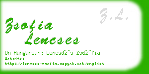 zsofia lencses business card